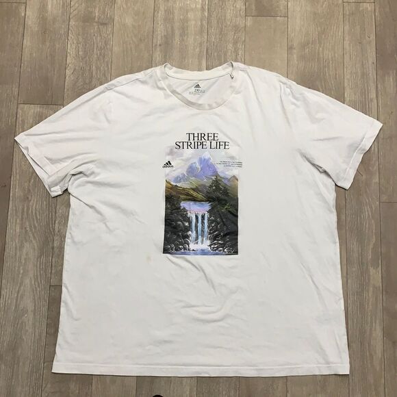 Mens Adidas “Three Stripe Life” Shortsleeve T-Shirt‎ - Picture 1 of 6